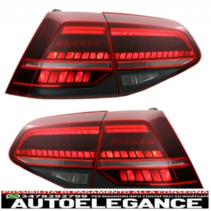 diffusore d'aria per paraurti posteriore con luci posteriori a LED luci di svolta dinamiche sequenziali rosso ciliegia scuro adatto per vw golf 7.5 vii (2017-up) look gti