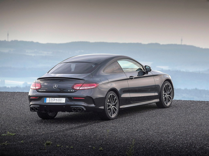 DIFFUSORE ADATTO PER CLASSE C C205 COUPE 2015-2020 AMG LOOK C43 + TERMINALI NERI