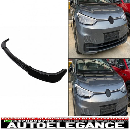 Additional front bumper spoiler suitable for vw id3 (2019-2022) piano black 