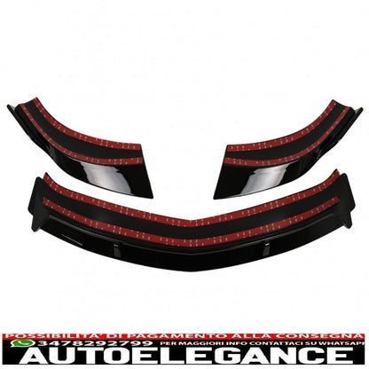 Front bumper spoiler lip suitable for mercedes cla45 c117 x117 (2013-2016) glossy black 