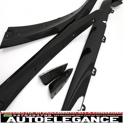 Front bumper lip extension fit for mercedes a class a45 w177 v177 (2018-up) a45s piano black design