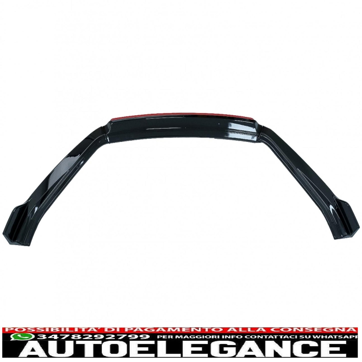 Front bumper lip extension spoiler suitable for vw golf 7.5 restyling (2017-2020) gloss black/red 