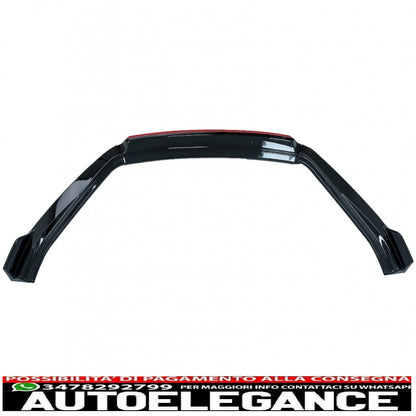 Front bumper lip extension spoiler suitable for vw golf 7.5 restyling (2017-2020) gloss black/red 