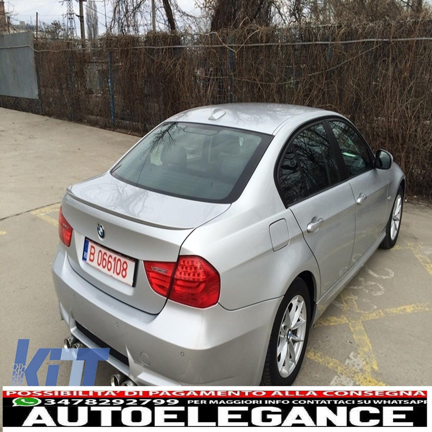 rear bumper suitable for bmw e90 3 series (2004-2011) medium exhaust m3 design without pdc 