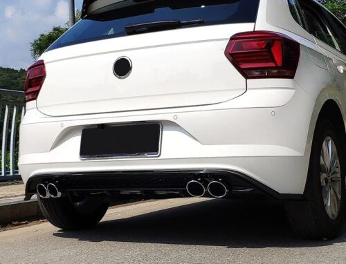 VW POLO AW1 DIFFUSORE POSTERIORE SOTTO PARAURTI QUATTRO TERMINALI NERO LUCIDO 07