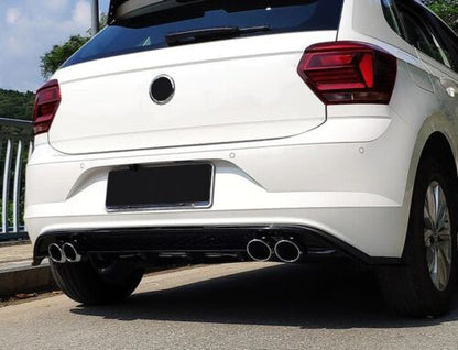 VW POLO AW1 DIFFUSORE POSTERIORE SOTTO PARAURTI QUATTRO TERMINALI NERO LUCIDO 07