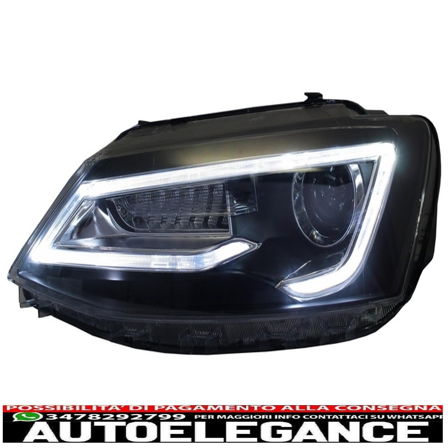 led drl headlights suitable for vw jetta mk6 vi (2011-2017) bi-xenon design dynamic and fluid signals demon look 