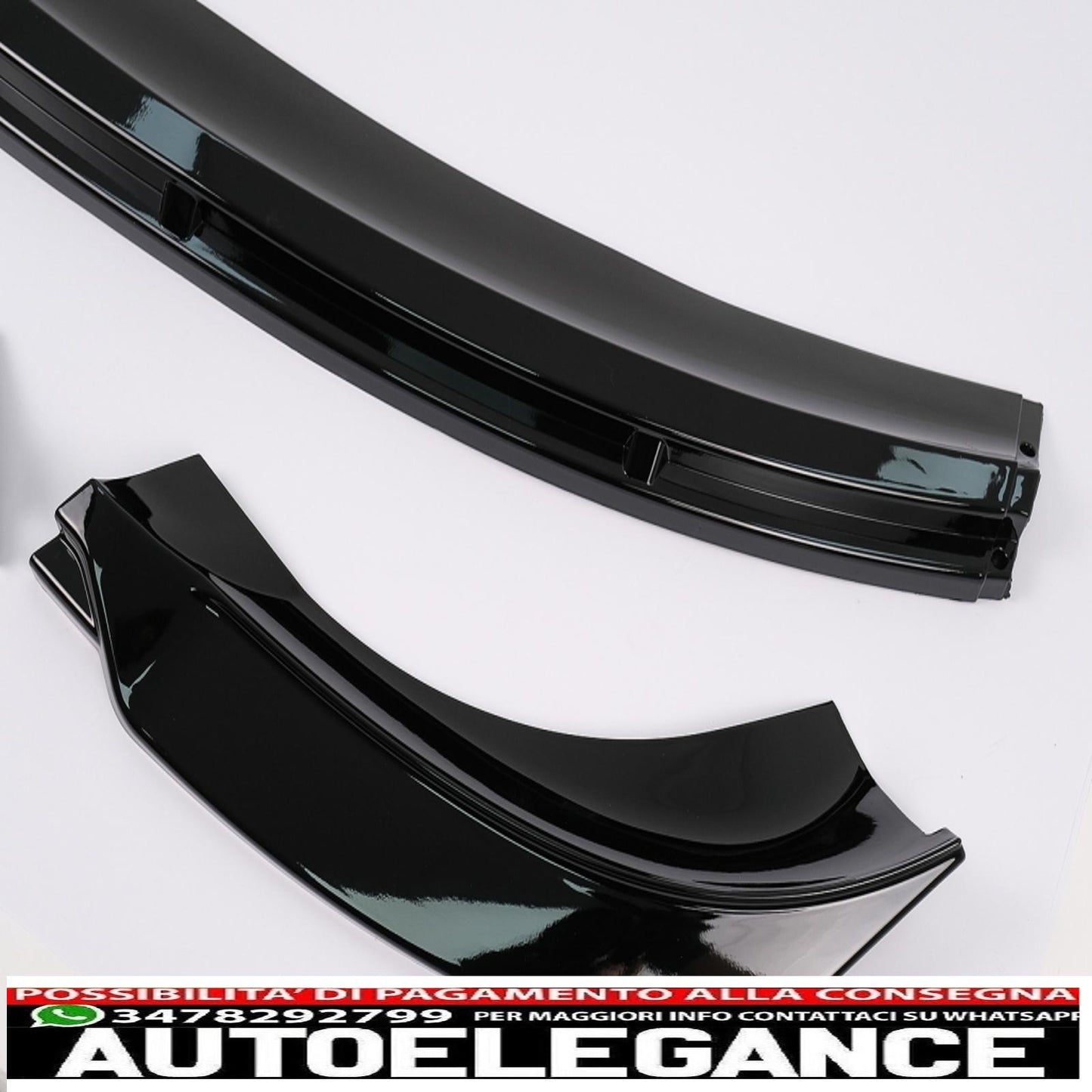 Front bumper additional spoiler lip suitable for Tesla Model 3 (2017-up) Piano Black 
