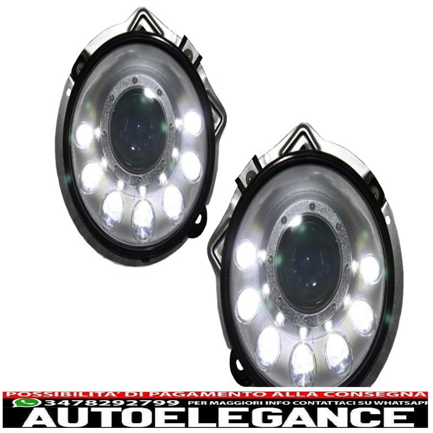 adatto per mercedes w463 classe g 1989-2012 fari led neri bi-xeno look m-design cromati AUTOELEGANCERICAMBI