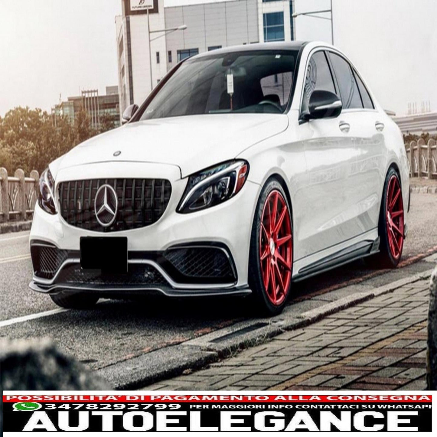 center grille suitable for mercedes c class w205 s205 c205 (2014-2018) gt-r design panamericana black with 360 camera