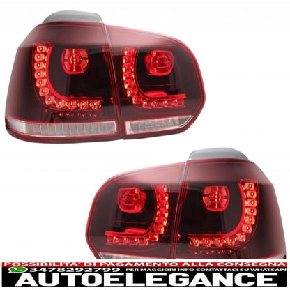 rear bumper suitable for vw golf 6 vi (2008-2012) with full led rear lights gti design cherry red