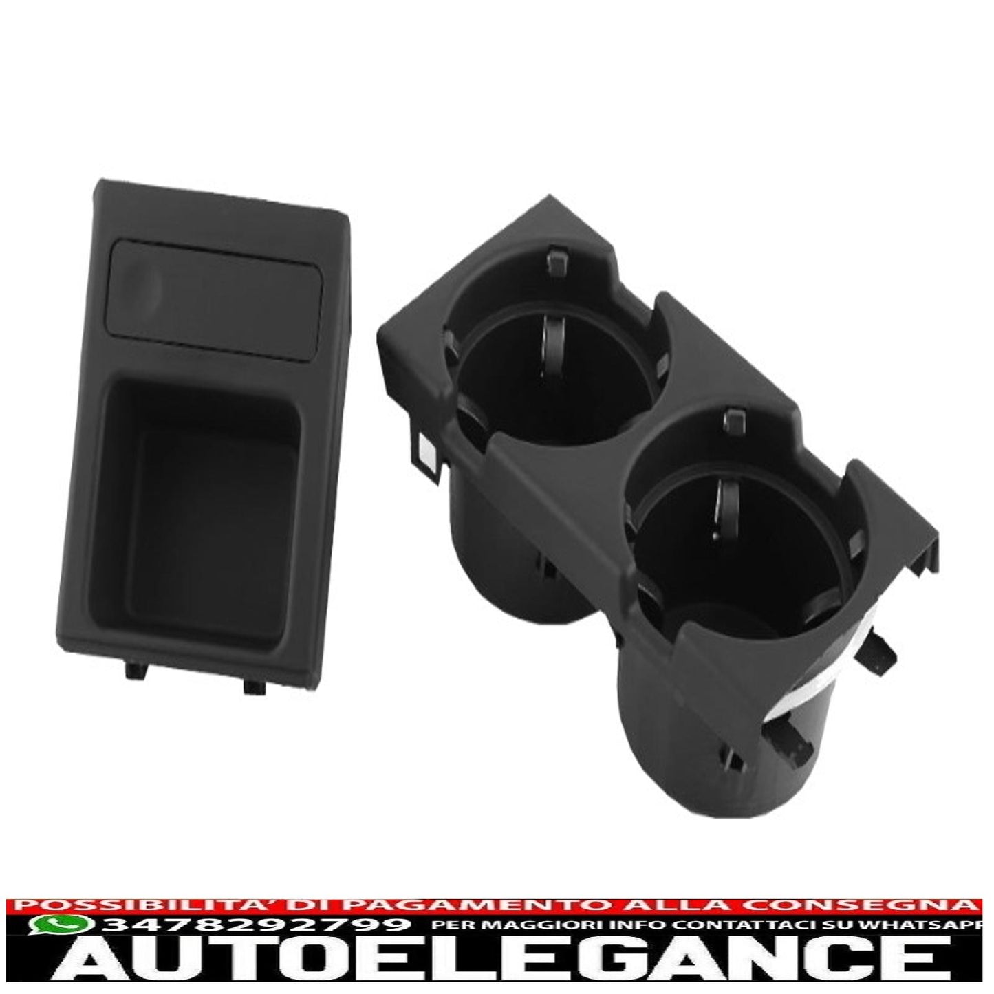 cup holder and coin holder suitable for bmw 3 series e46 (1998-2005) black