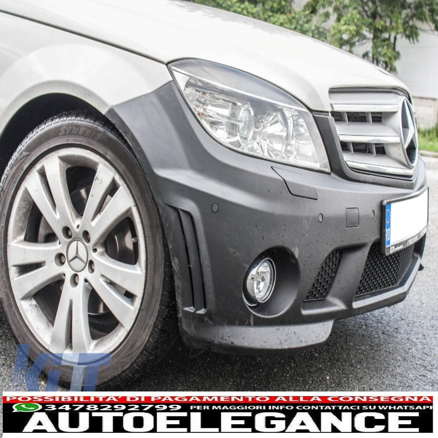 body kit suitable for mercedes-benz c-class w204 c63 2007-2012 with exhaust tips 