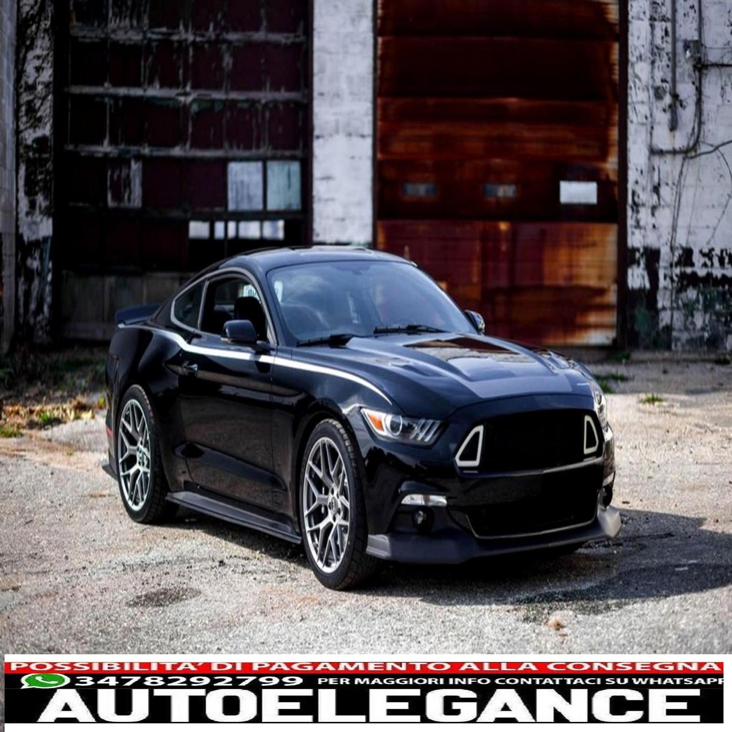 griglia anteriore con luci diurne a led adatta per ford mustang mk6 vi sesta generazione (2015-2017) design rtr