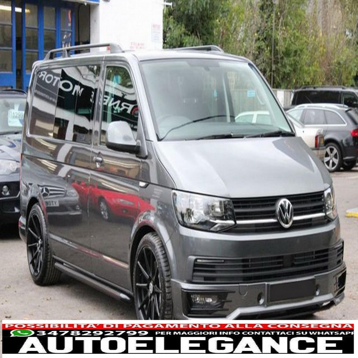 Additional spoiler for front bumper suitable for VW Transporter T6 (2015-) Sportline design