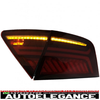 rear lights with led light bar suitable for audi a7 4g (2010-2014) restyling design cherry red smoke