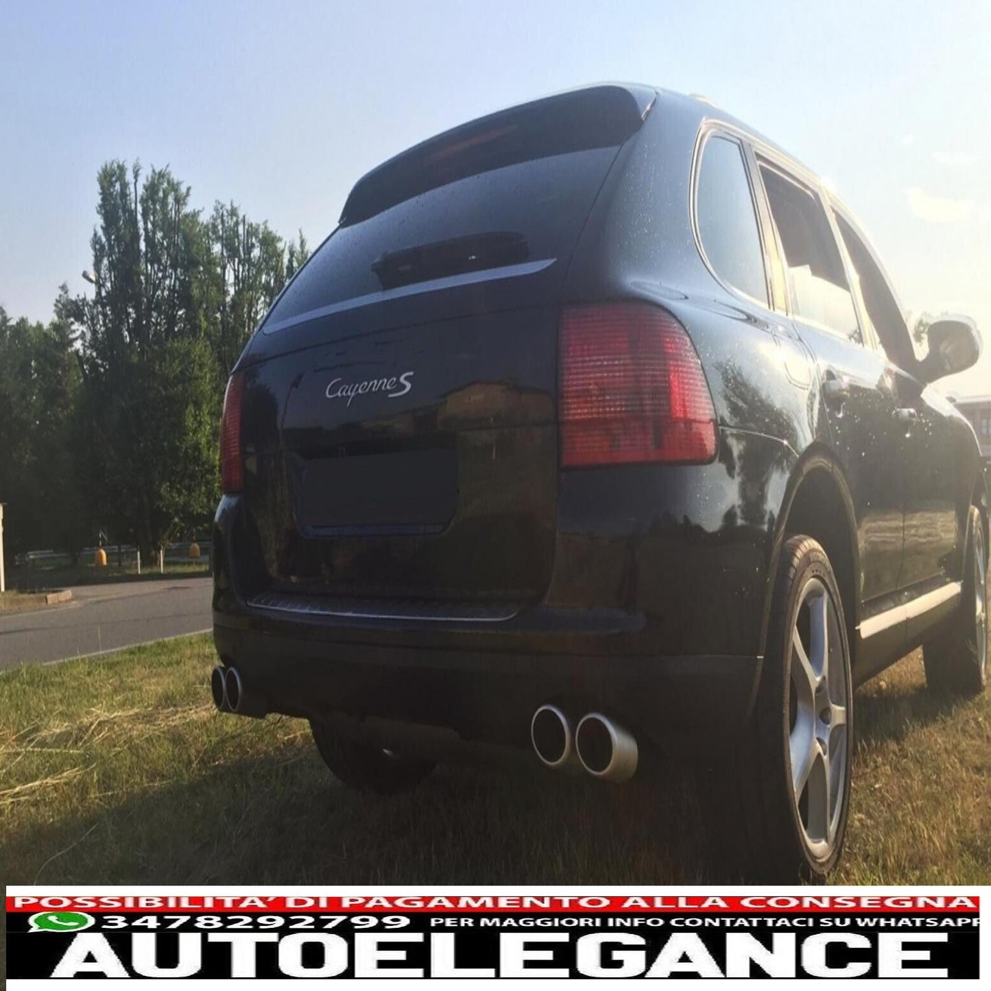 Exhaust tips suitable for porsche cayenne 92a v6 v8 petrol (05.2010-09.2014) gts design silver 