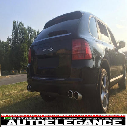 Exhaust tips suitable for porsche cayenne 92a v6 v8 petrol (05.2010-09.2014) gts design silver 