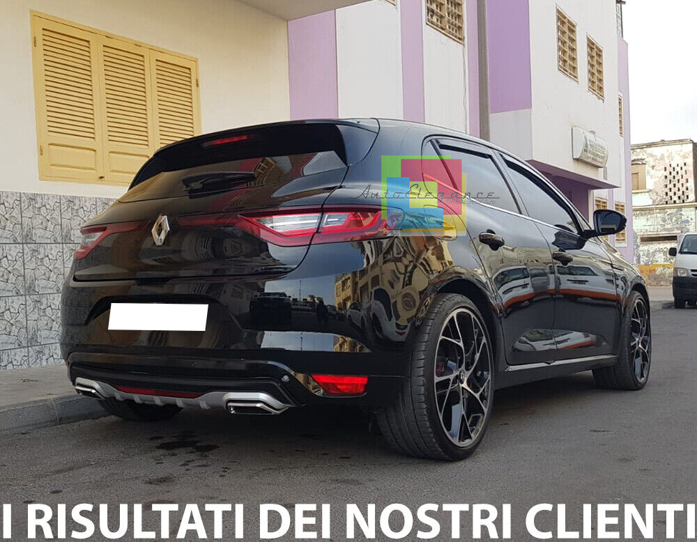 SOTTO PARAURTI POSTERIORE RENAULT MEGANE 4 DIFFUSORE TERMINALI LOOK RS ABS ..-
