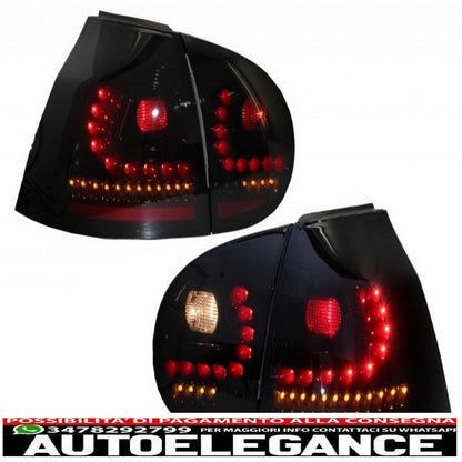 litec led rear lights suitable for vw golf 5 v (2004-2009) black/smoke with dynamic sequential turning light