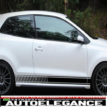 side decals matt black vinyl sticker suitable for vw polo golf 5 6 7 v vi vii (2003-up) 