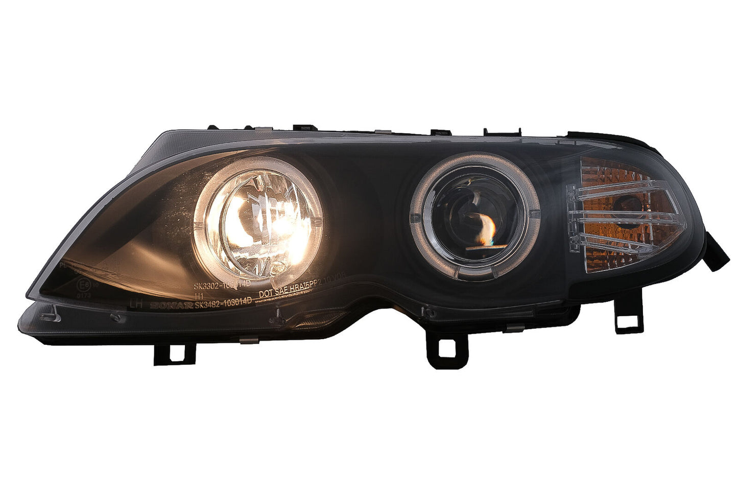 Angel Eyes LED Headlights for BMW E46 01-05 Facelift Sedan Touring - show original titleOriginal text Angel Eyes LED Headlights for BMW E46 01-05 Facelift Sedan Touring