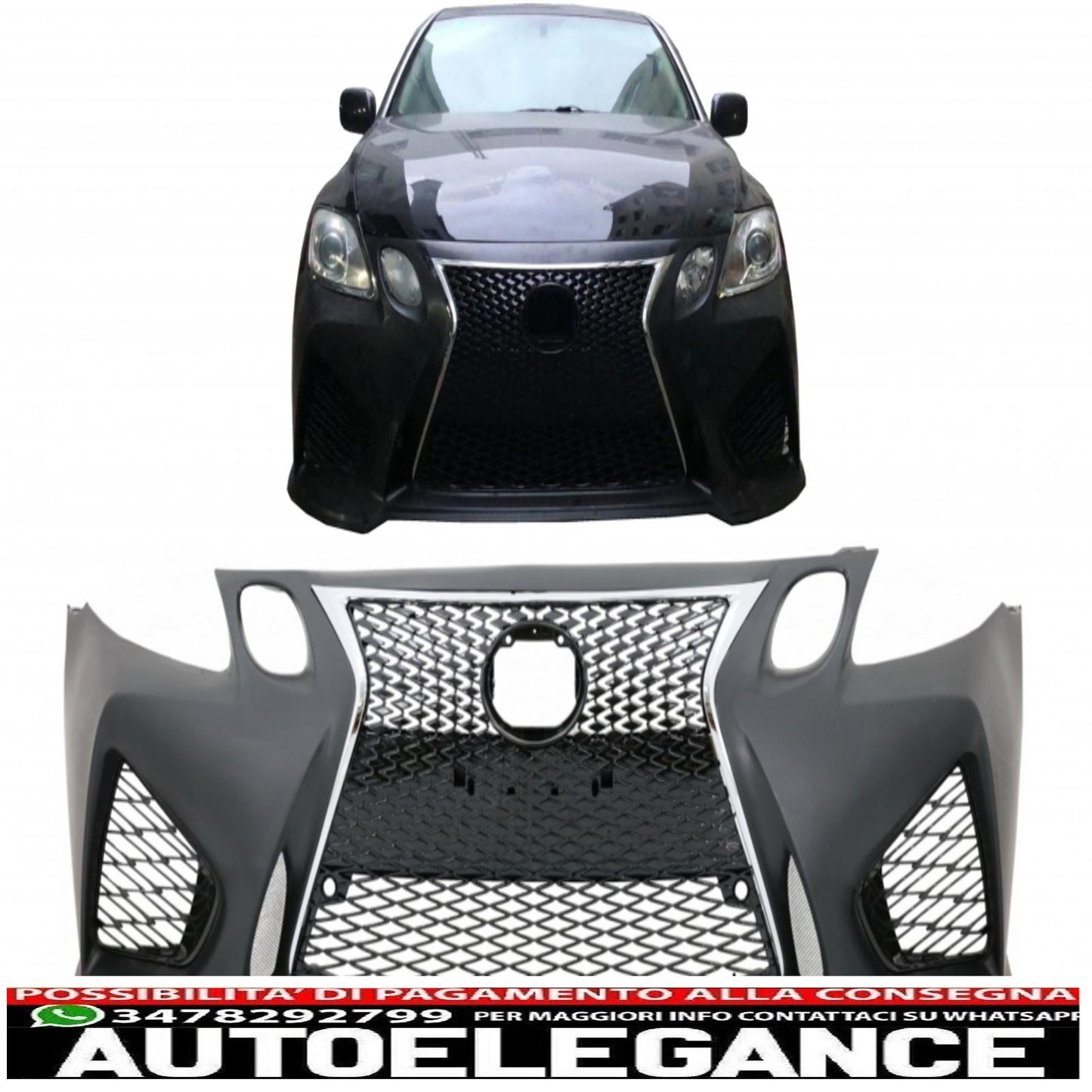 paraurti anteriore adatto per lexus gs s190 (2005-2010) conversione in lexus gs 300 look f-sport