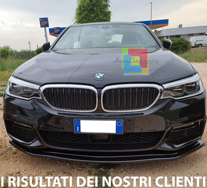 BMW SERIE 5 G30 G31 M SPLITTER PARAURTI ANTERIORE NERO LUCIDO ABS LAMA 0321 AUTOELEGANCERICAMBI