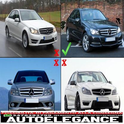 Front bumper lip suitable for mercedes c class w204 s204 c204 facelift (2011-2015) piano black