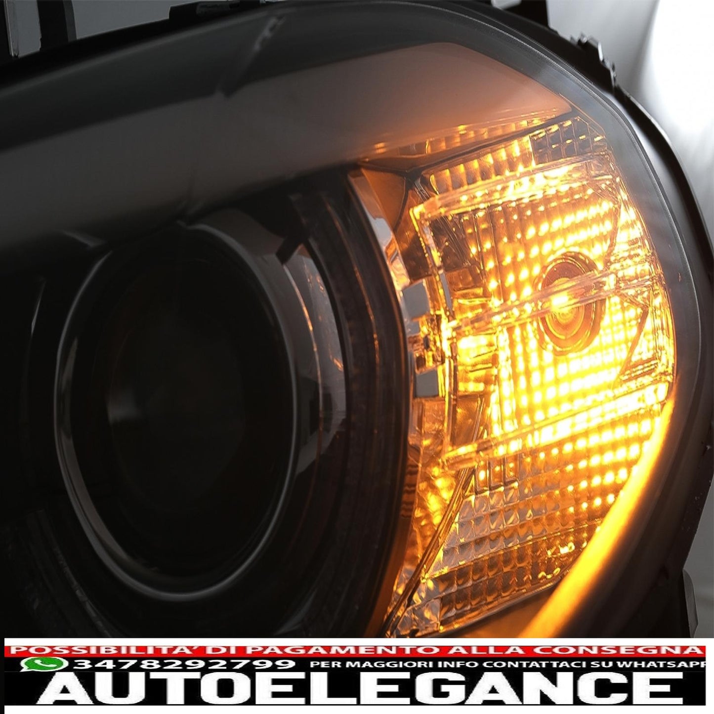 xenon headlights angel eye 3d dual halo led drl rims suitable for bmw x5 e70 (2007-2010) black 