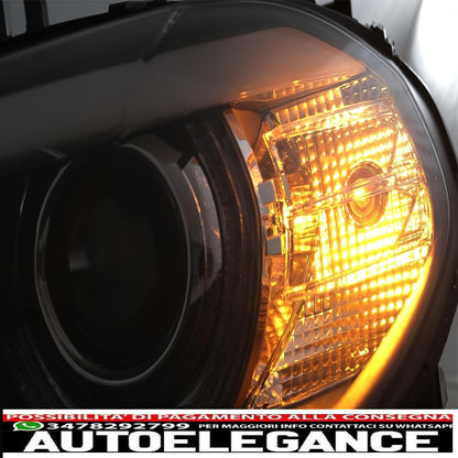 xenon headlights angel eye 3d dual halo led drl rims suitable for bmw x5 e70 (2007-2010) black 