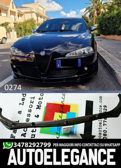SPLITTER ALFA ROMEO 147 2005-2010 UNDER FRONT BUMPER ABS GLOSSY BLACK alfa