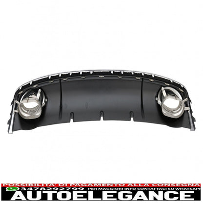 Diffusore e terminali di scarico per mantovana paraurti posteriore adatti per audi a4 b8 b8.5 limousine avant facelift (2012-2015) design rs4