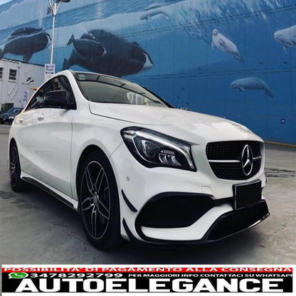 Front bumper splitter fins aerodynamic conversion kit suitable for mercedes cla w117 facelift (2016-2018) cla45 design canard piano black