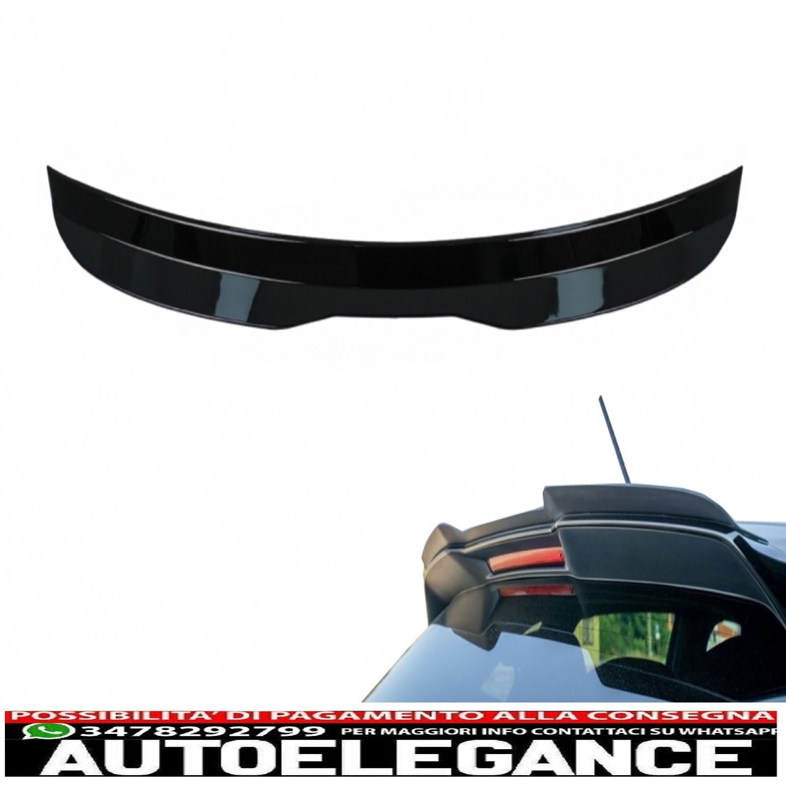 aggiungi l'estensione dell'ala dello spoiler sul tetto adatta per vw polo 6r 6c (2009-2017) pianoforte nero AUTOELEGANCERICAMBI