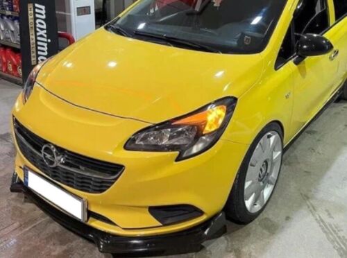 OPEL CORSA E LAMA SOTTO PARAURTI ANTERIORE IN ABS LOOK SPORTIVO NERO LUCIDO -