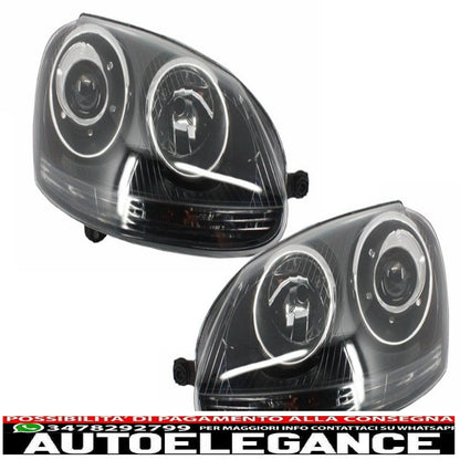 paraurti anteriore con fari xenon look nero adatto per vw golf 5 v mk5 (2003-2007) jetta (2005-2010) gti design