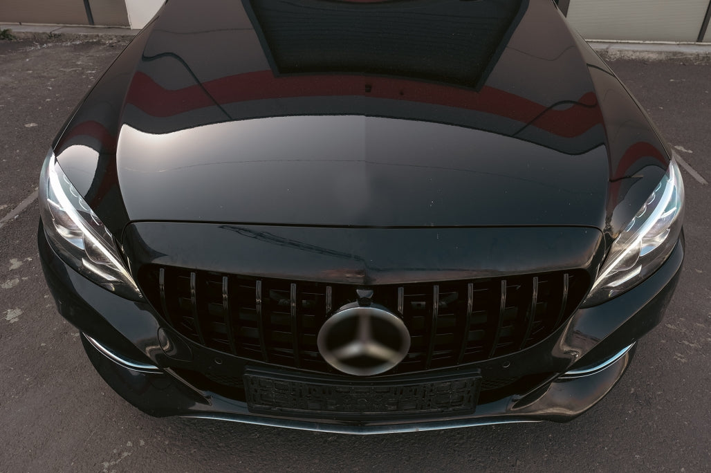 GRIGLIA ADATTA PER MERCEDES CLASSE C W205 2015-2018 NERO LUCIDO SENZA CAMERA GT