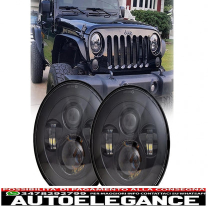 7 Inch Cree LED Headlights Fit For Jeep Wrangler JK TJ LJ Land Rover Defender Mercedes W463 Black 