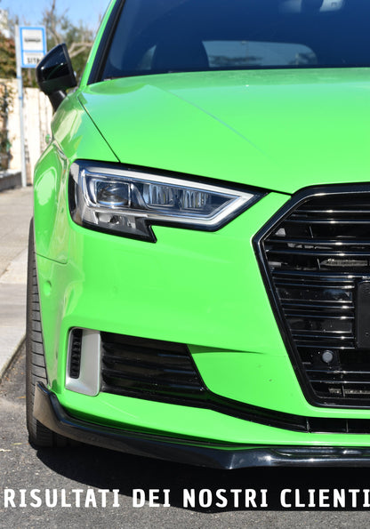 SPLITTER ADATTO PER AUDI A3 8V 2012-2016 STANDARD SLINE LOOK NERO LUCIDO.