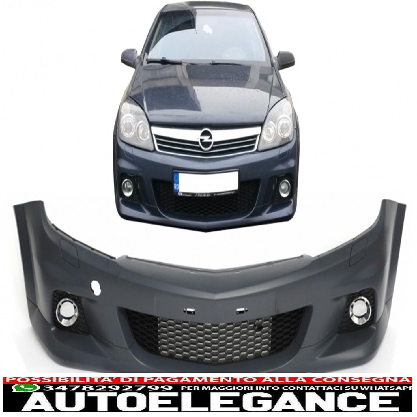 Paraurti anteriore adatto per opel astra h (2004-2009) design opc