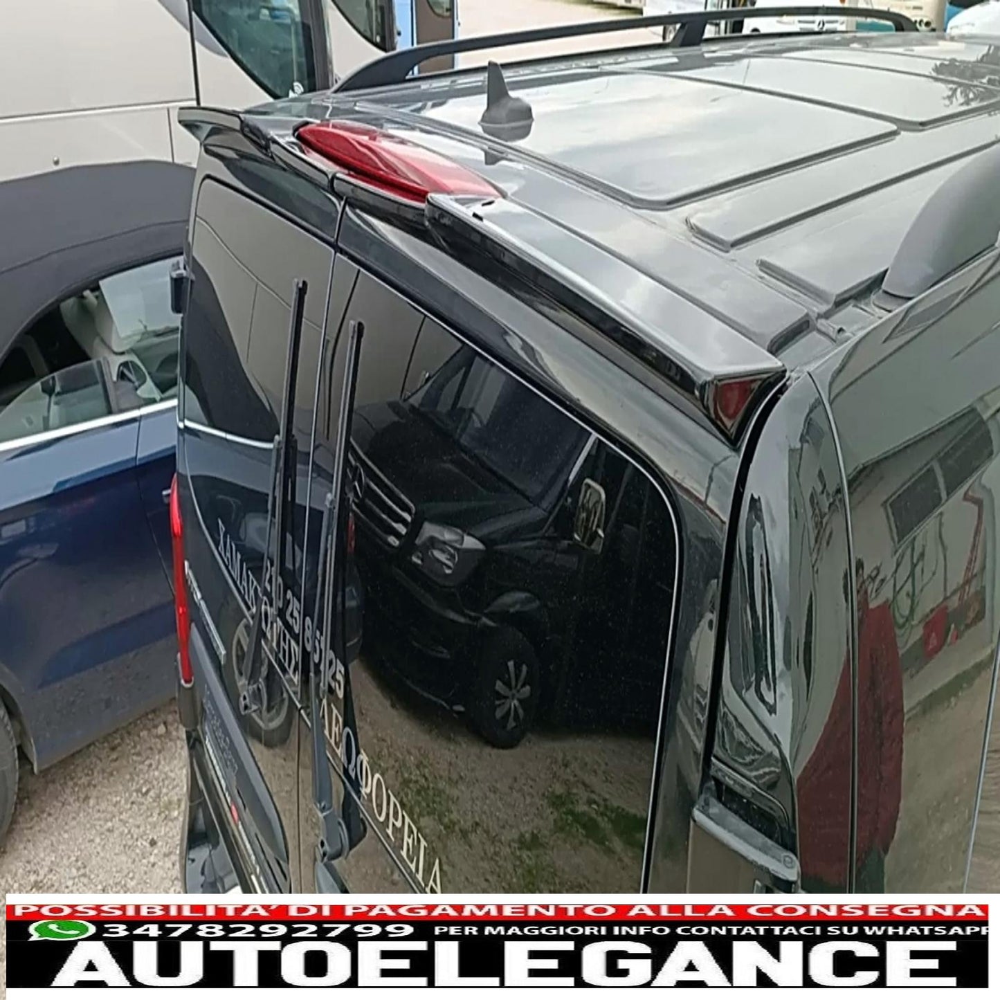 roof spoiler suitable for mercedes v class w447 (2014 onwards) twin barn doors.