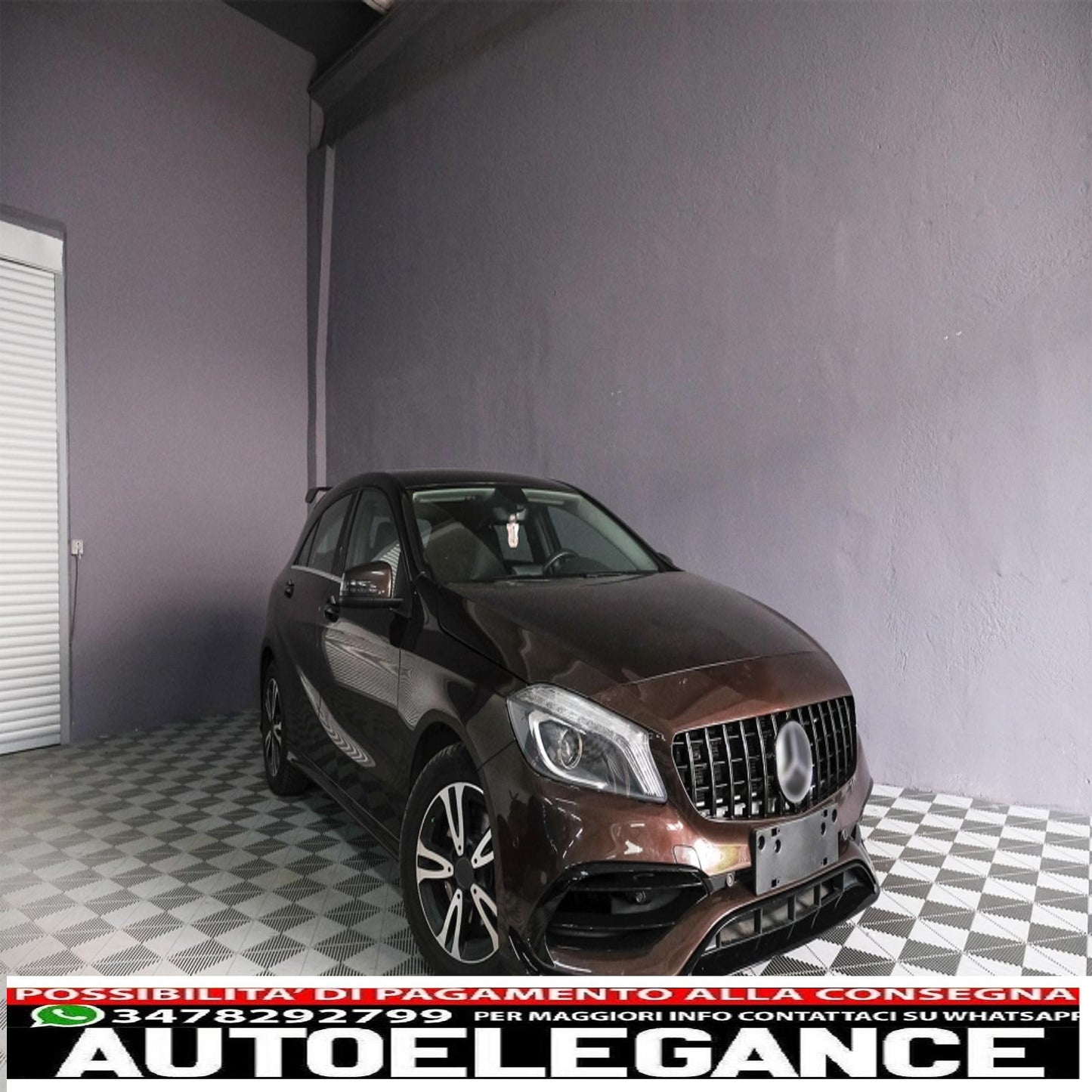 central grille suitable for mercedes a-class w176 restyling (09.2015-2018) a45 gt-r design panamericana all black