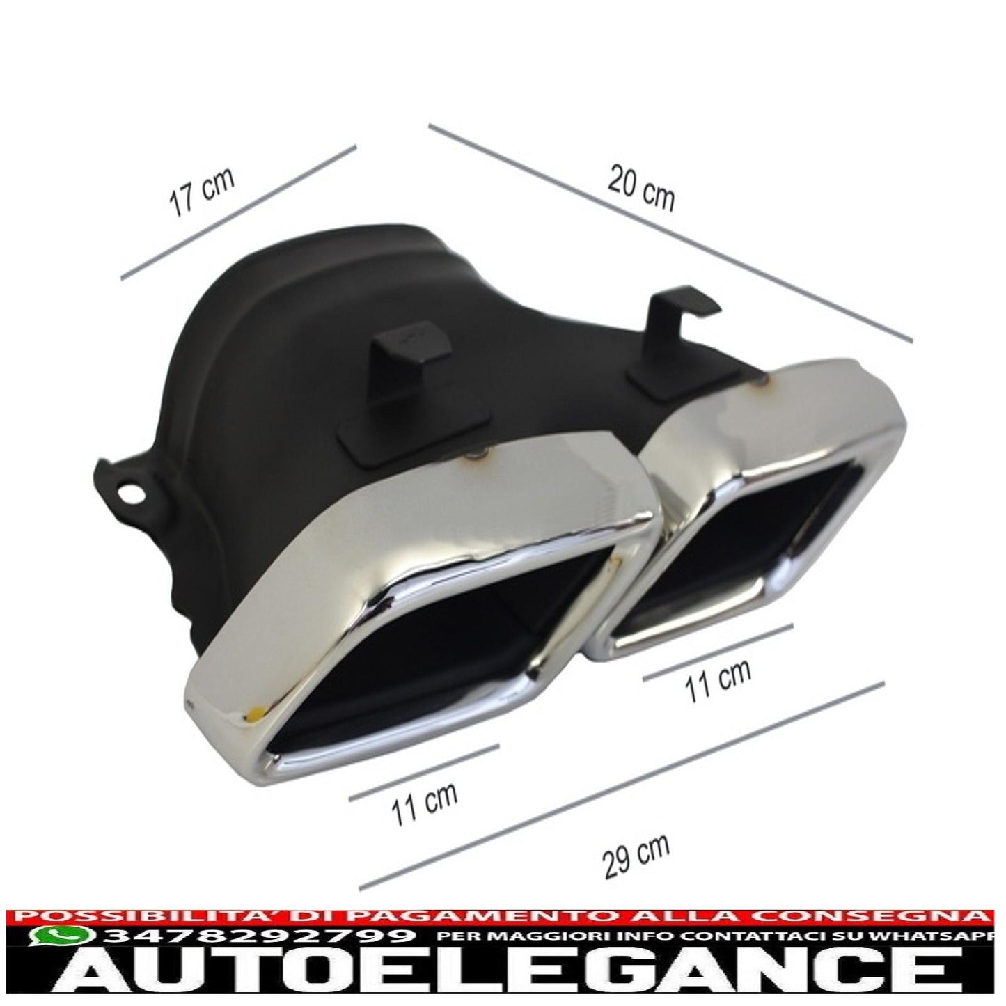 pacchetto diffusore posteriore con terminali di scarico adatto per mercedes classe c w205 s205 standard (2014-2018) design c63