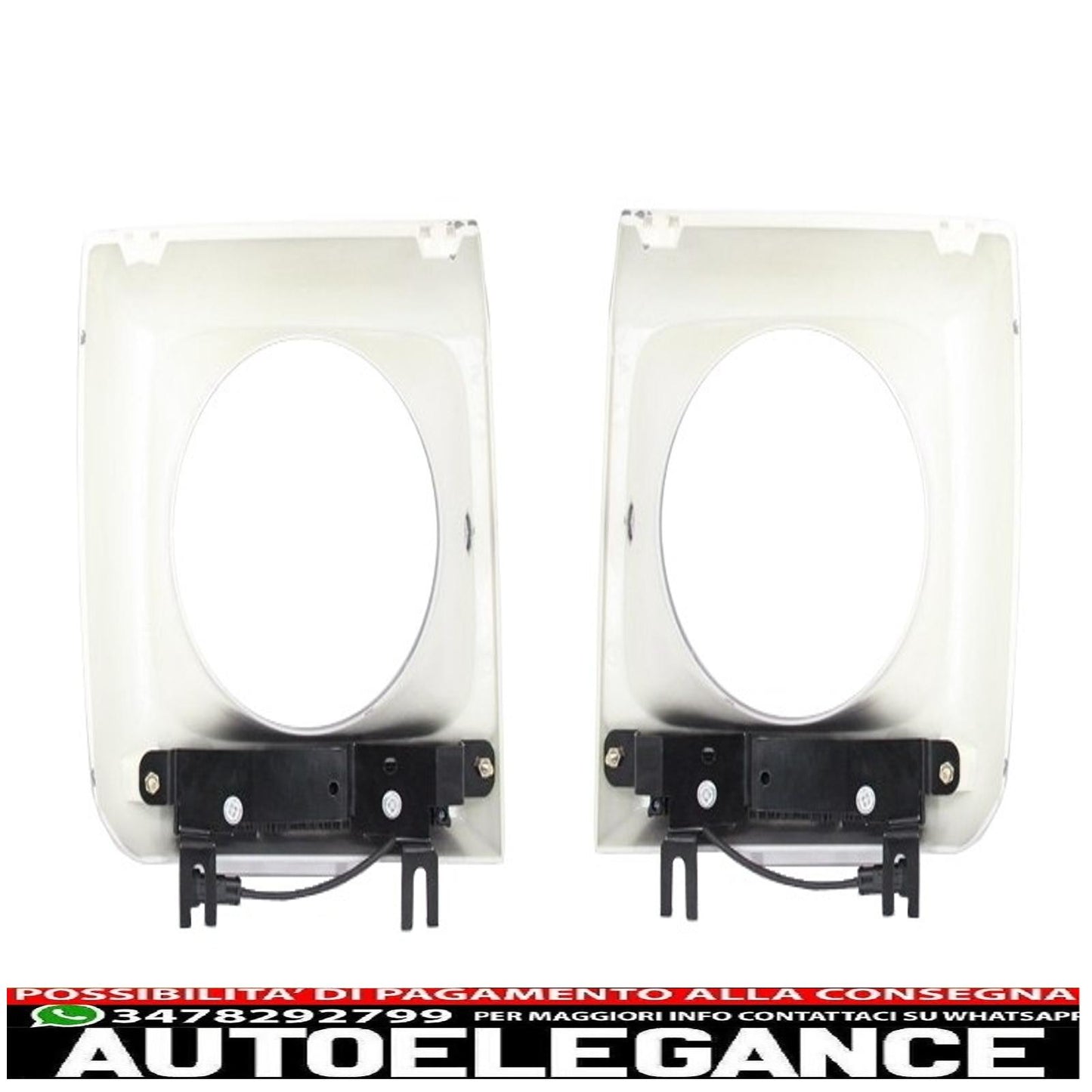 coperture fari con led drl luci diurne nere e fari cromati adatti per mercedes classe g w463 (1989-2012) design g65 AUTOELEGANCERICAMBI