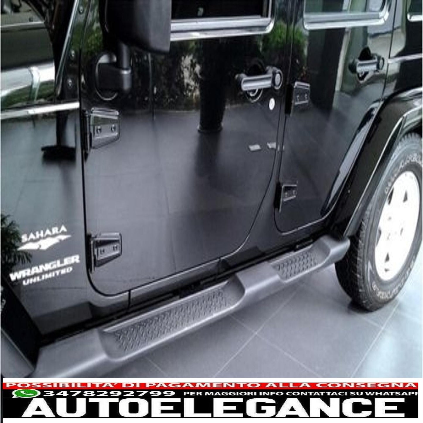 Pedane laterali adatte per Jeep Wrangler Rubicon JK (2007-2017) 4 porte design retrò