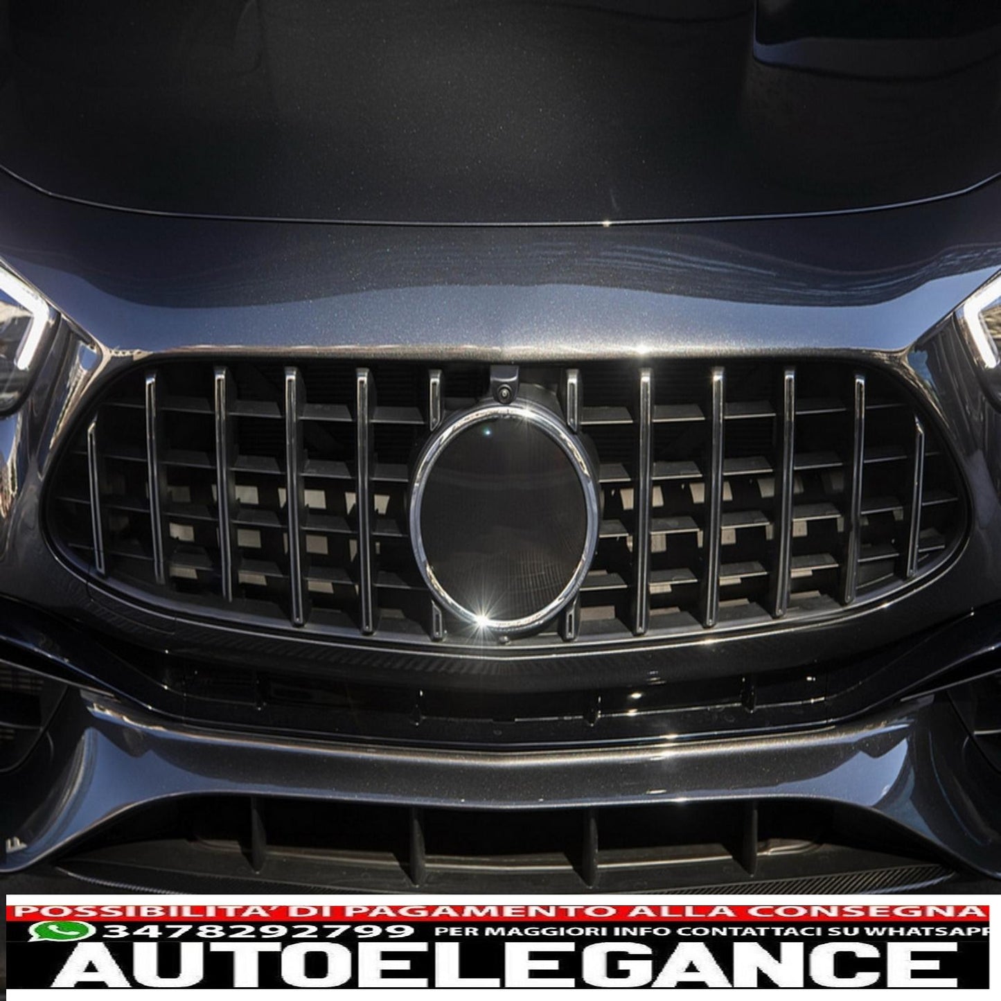 griglia centrale adatta per mercedes classe e facelift w213 s213 c238 a238 sport line (2020-up) gt-r design panamericana cromata