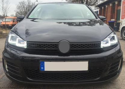 FARI ANTERIORI ADATTI PER VW GOLF 6 2008-2013 LOOK GOLF 7 DESIGN SPORTIVO