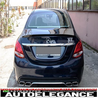 trunk spoiler suitable for mercedes c-class w205 (2014-2020) glossy black