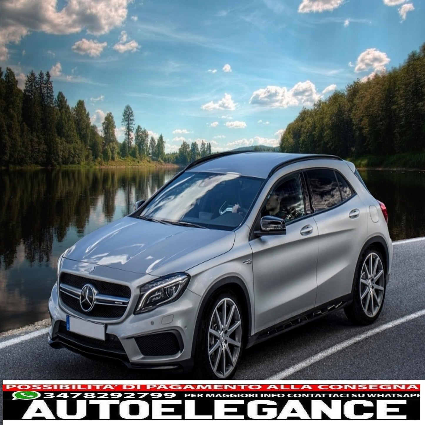 paraurti anteriore adatto per mercedes classe gla x156 (2014-2016) design gla 45